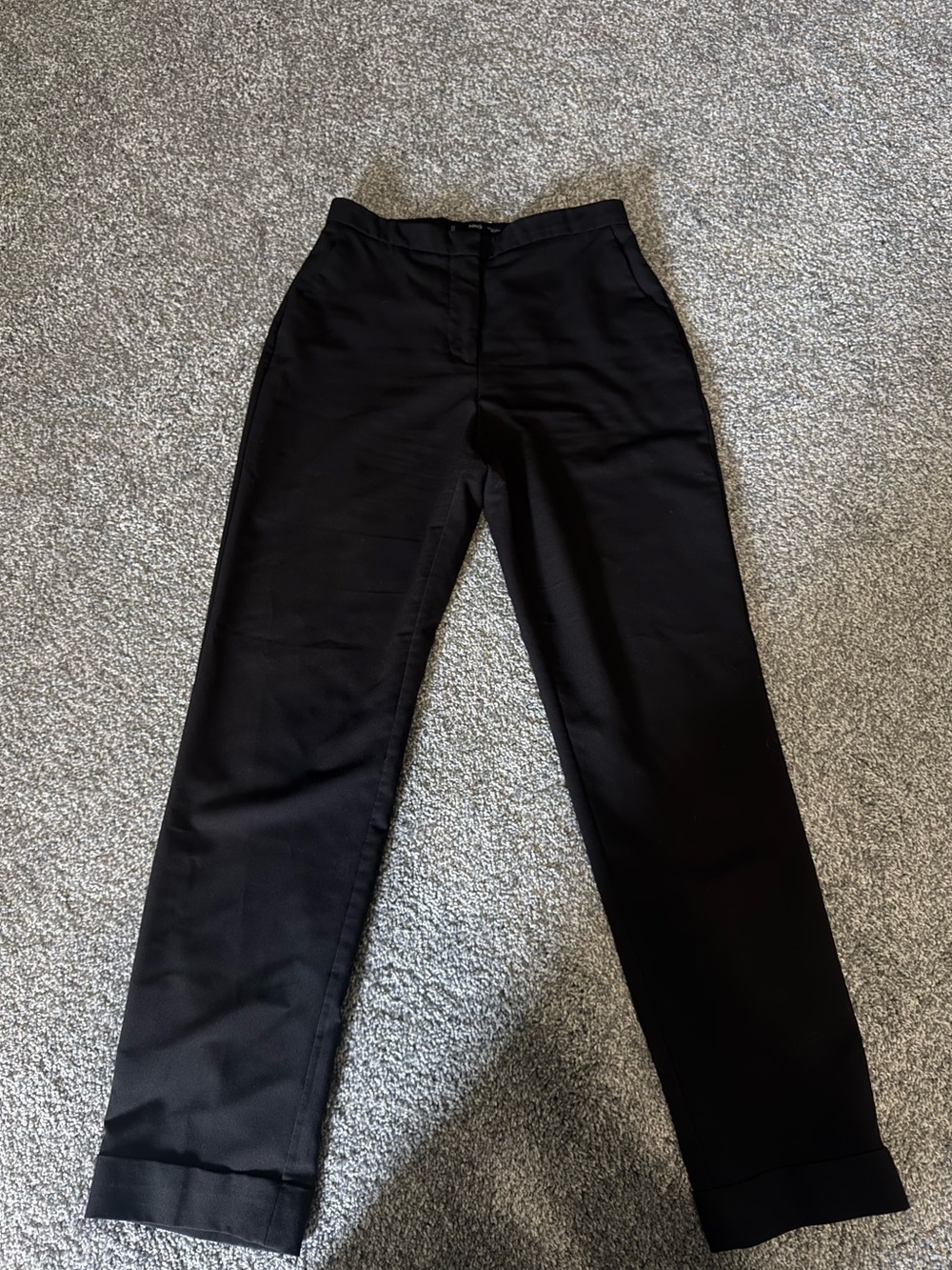Classic Straight-Leg Black Trousers